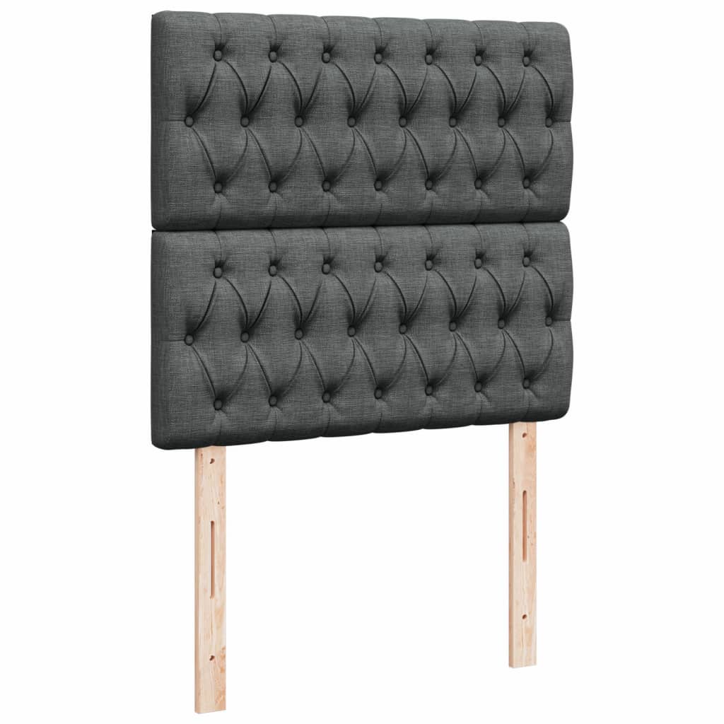 Box Spring Postel S Matrací Tmavě Šedá 90X190 Cm Textil