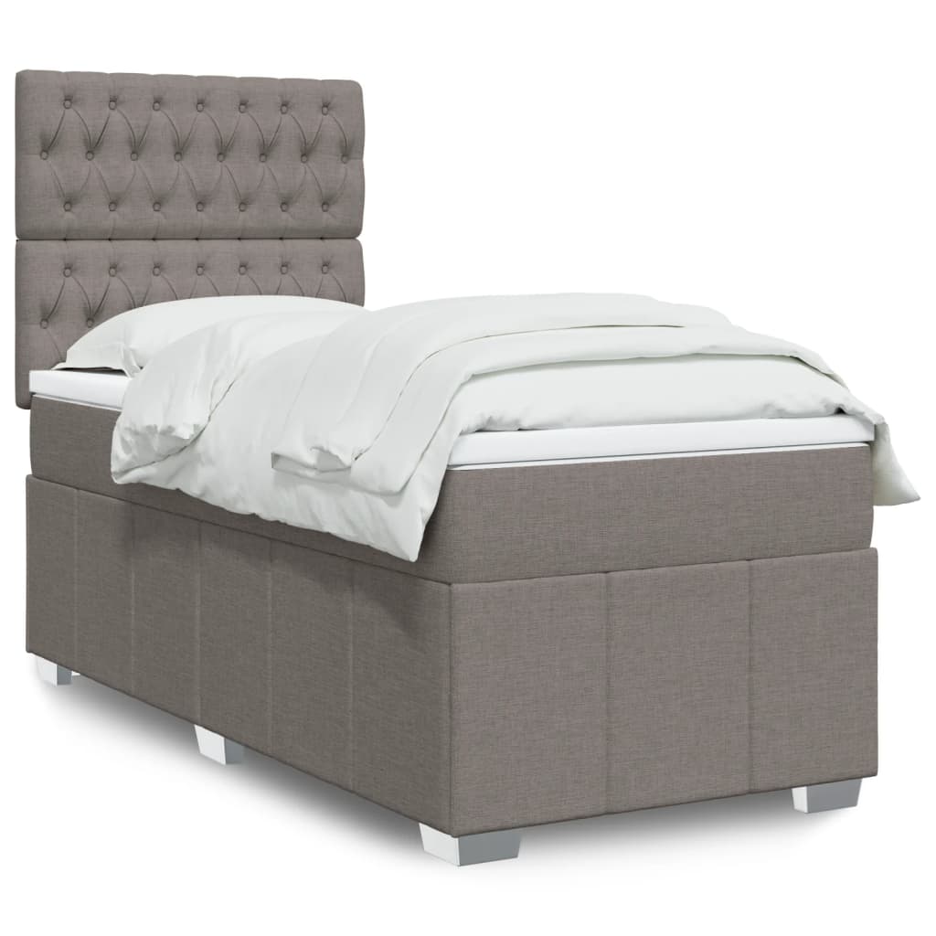 Box Spring Postel S Matrací Textil Taupe
