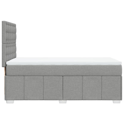 Box Spring Postel S Matrací Světle Šedá 90X190 Cm Textil