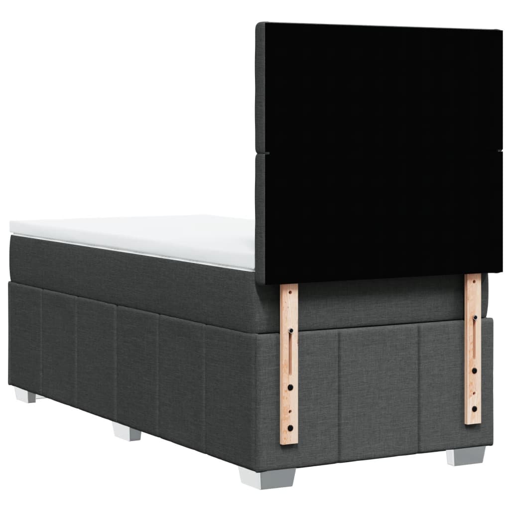 Box Spring Postel S Matrací Tmavě Šedá 90X190 Cm Textil