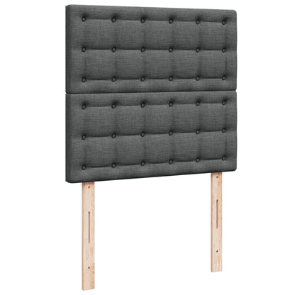 Box Spring Postel S Matrací Tmavě Šedá 90X190 Cm Textil