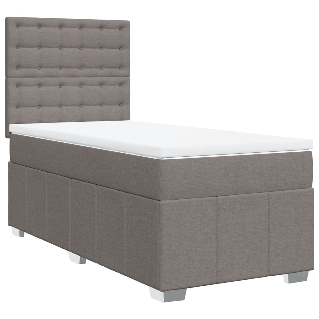 Box Spring Postel S Matrací Textil Taupe
