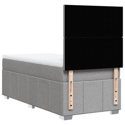 Box Spring Postel S Matrací Světle Šedá 90X200 Cm Textil