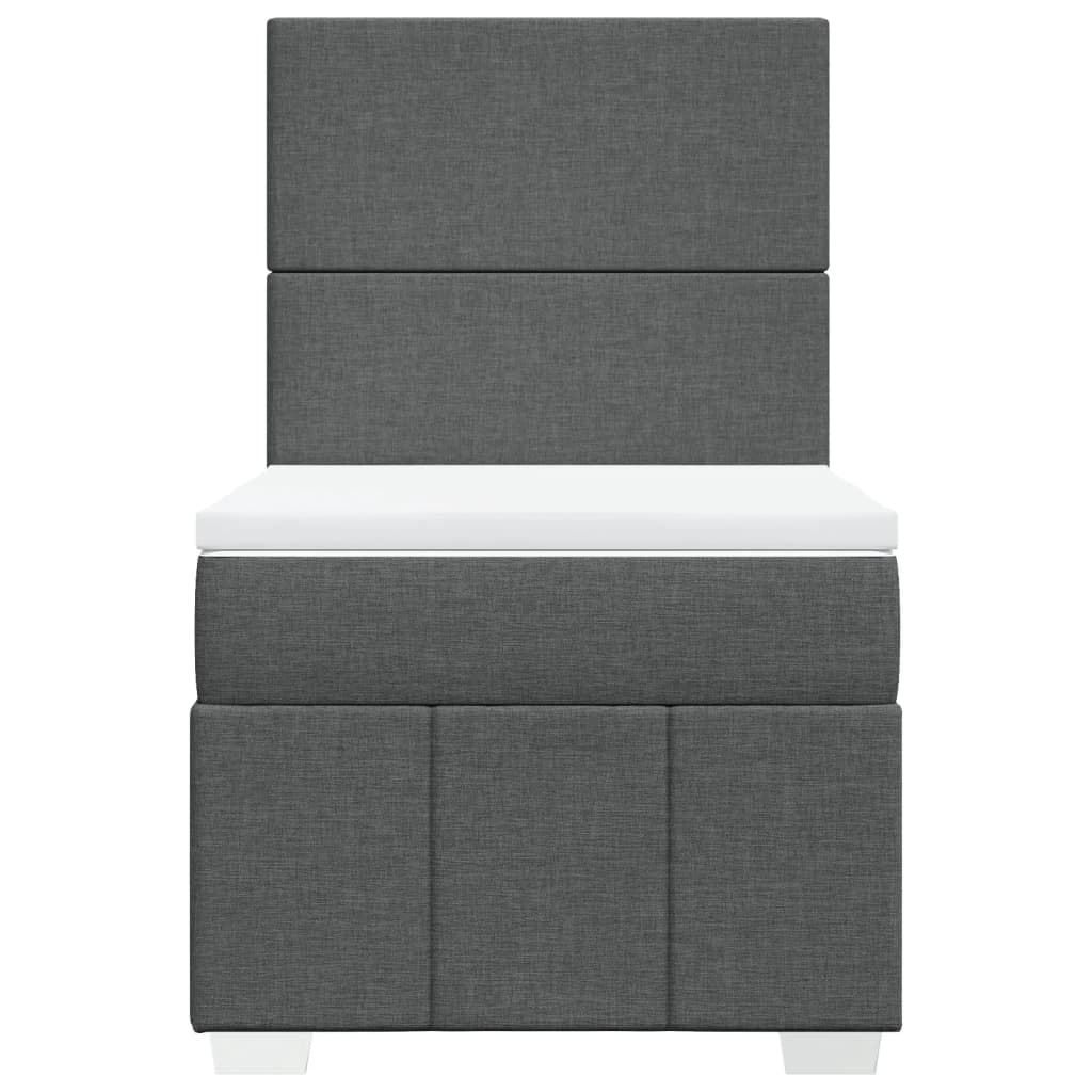 Box Spring Postel S Matrací Tmavě Šedá 90X200 Cm Textil