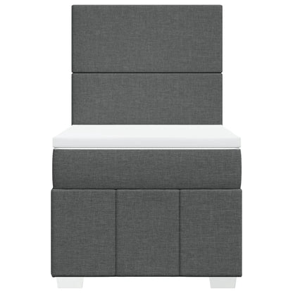 Box Spring Postel S Matrací Tmavě Šedá 90X200 Cm Textil