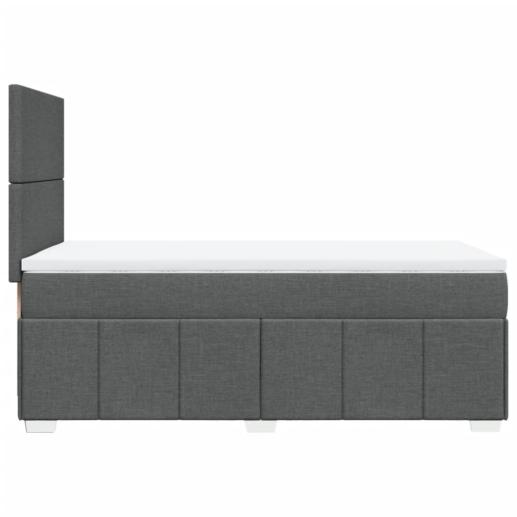 Box Spring Postel S Matrací Tmavě Šedá 90X200 Cm Textil