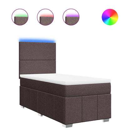 Box Spring Postel S Matrací Tmavě Hnědá 90X200 Cm Textil