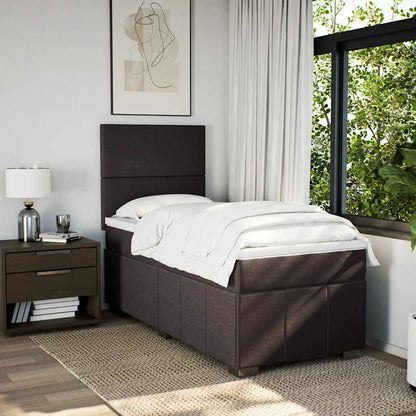 Box Spring Postel S Matrací Tmavě Hnědá 90X200 Cm Textil