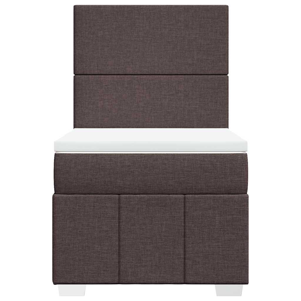 Box Spring Postel S Matrací Tmavě Hnědá 90X200 Cm Textil