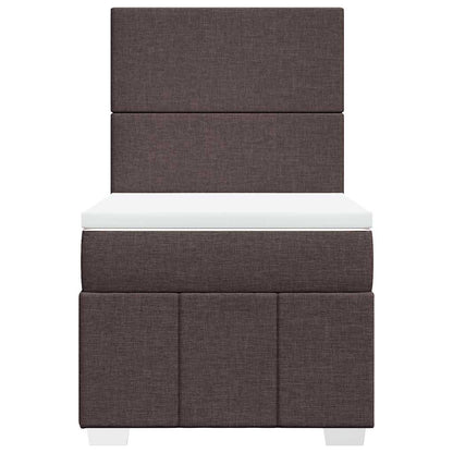 Box Spring Postel S Matrací Tmavě Hnědá 90X200 Cm Textil