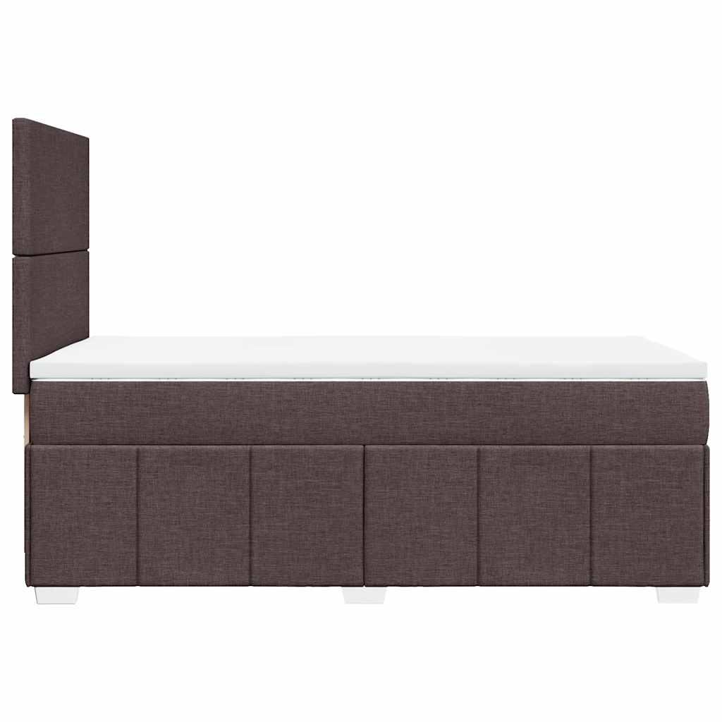 Box Spring Postel S Matrací Tmavě Hnědá 90X200 Cm Textil