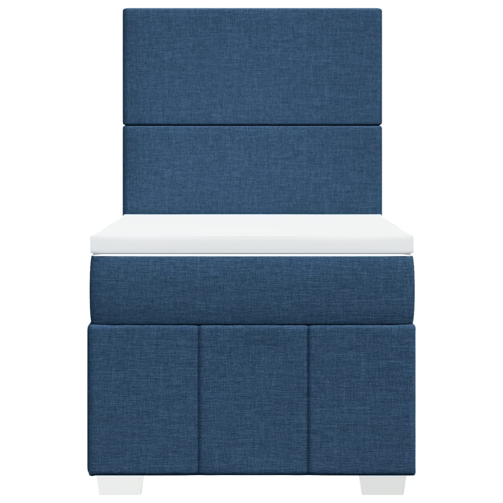 Box Spring Postel S Matrací Modrá 90X200 Cm Textil