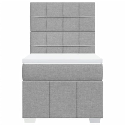 Box Spring Postel S Matrací Světle Šedá 90X200 Cm Textil