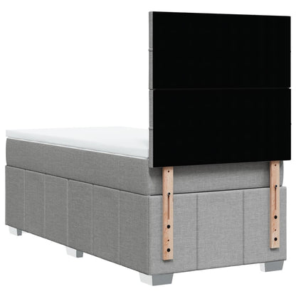 Box Spring Postel S Matrací Světle Šedá 90X200 Cm Textil
