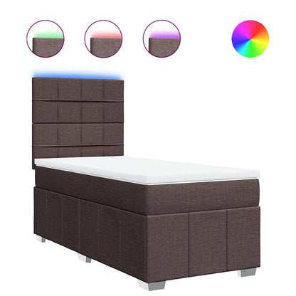 Box Spring Postel S Matrací Tmavě Hnědá 90X200 Cm Textil