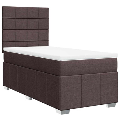 Box Spring Postel S Matrací Tmavě Hnědá 90X200 Cm Textil