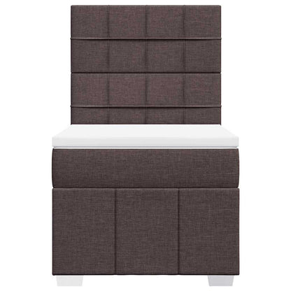 Box Spring Postel S Matrací Tmavě Hnědá 90X200 Cm Textil