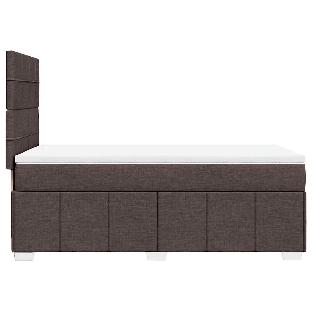 Box Spring Postel S Matrací Tmavě Hnědá 90X200 Cm Textil