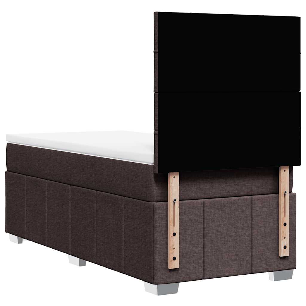 Box Spring Postel S Matrací Tmavě Hnědá 90X200 Cm Textil