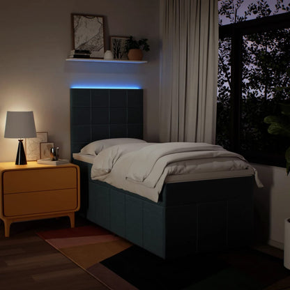 Box Spring Postel S Matrací Modrá 90X200 Cm Textil