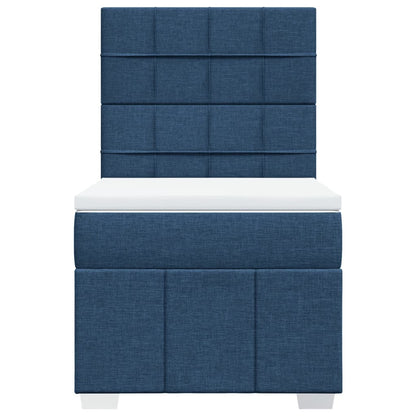 Box Spring Postel S Matrací Modrá 90X200 Cm Textil