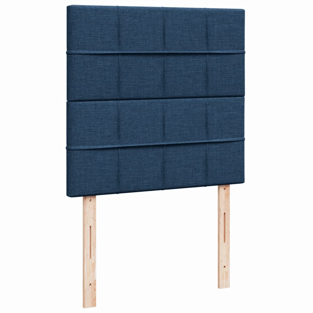 Box Spring Postel S Matrací Modrá 90X200 Cm Textil