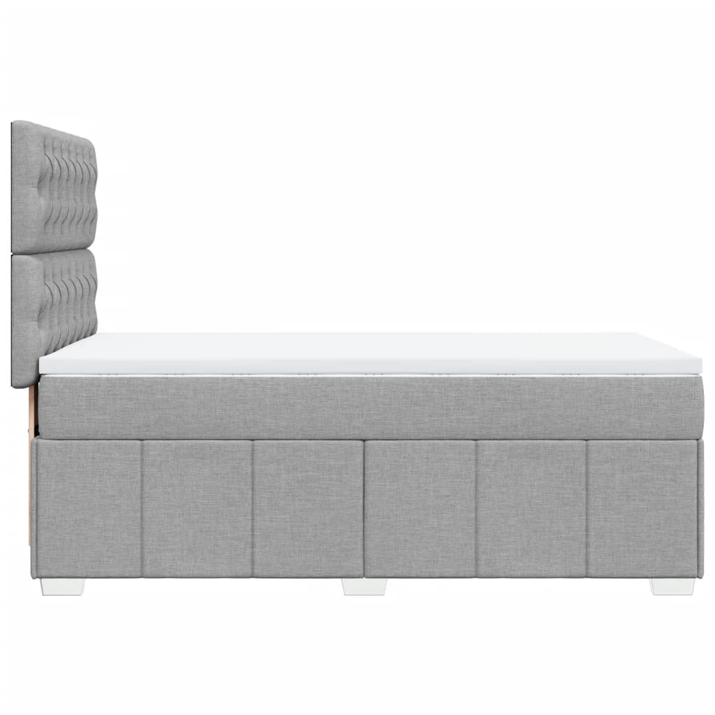 Box Spring Postel S Matrací Světle Šedá 90X200 Cm Textil