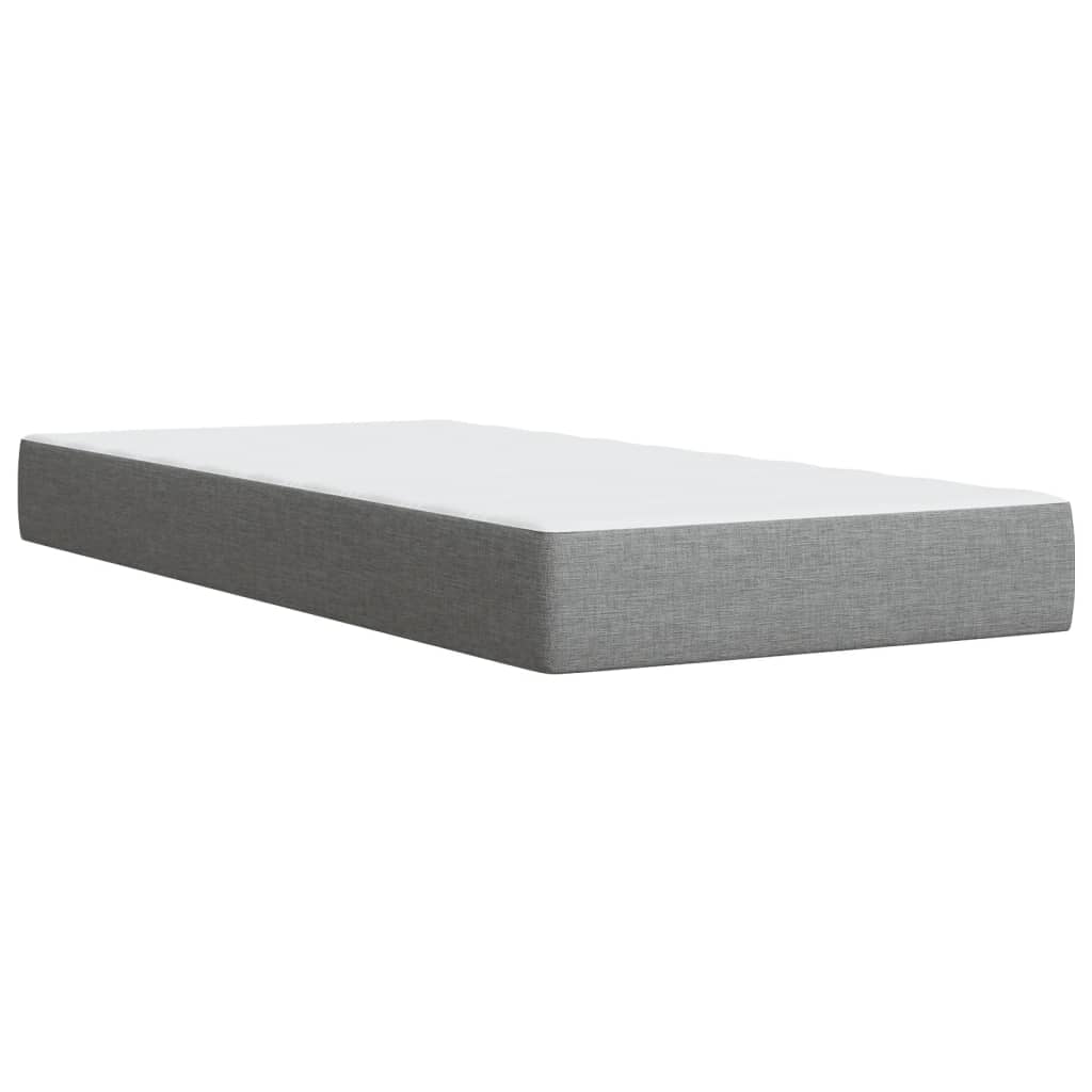 Box Spring Postel S Matrací Světle Šedá 90X200 Cm Textil