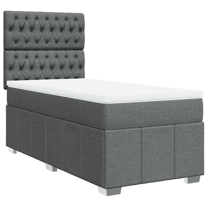 Box Spring Postel S Matrací Tmavě Šedá 90X200 Cm Textil