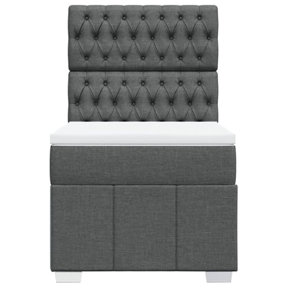 Box Spring Postel S Matrací Tmavě Šedá 90X200 Cm Textil