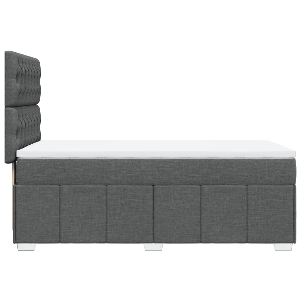 Box Spring Postel S Matrací Tmavě Šedá 90X200 Cm Textil