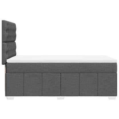 Box Spring Postel S Matrací Tmavě Šedá 90X200 Cm Textil