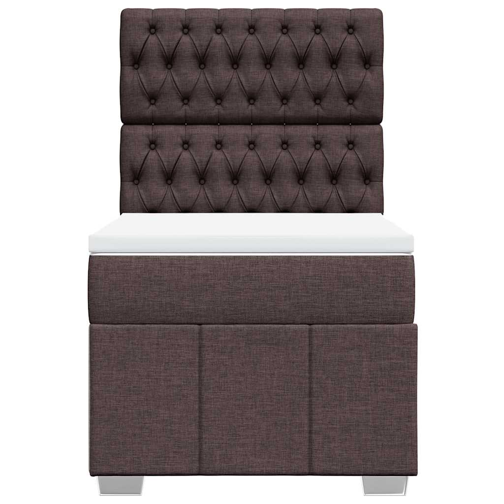 Box Spring Postel S Matrací Tmavě Hnědá 90X200 Cm Textil