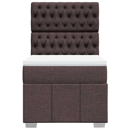 Box Spring Postel S Matrací Tmavě Hnědá 90X200 Cm Textil