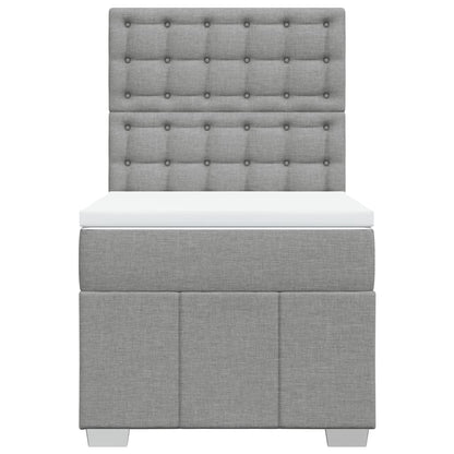 Box Spring Postel S Matrací Světle Šedá 90X200 Cm Textil