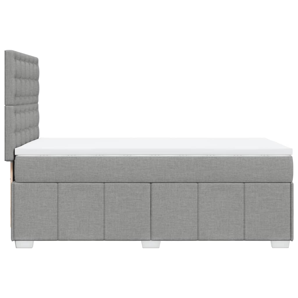 Box Spring Postel S Matrací Světle Šedá 90X200 Cm Textil