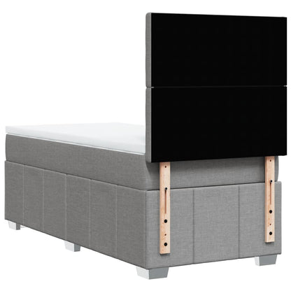 Box Spring Postel S Matrací Světle Šedá 90X200 Cm Textil