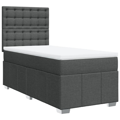 Box Spring Postel S Matrací Tmavě Šedá 90X200 Cm Textil