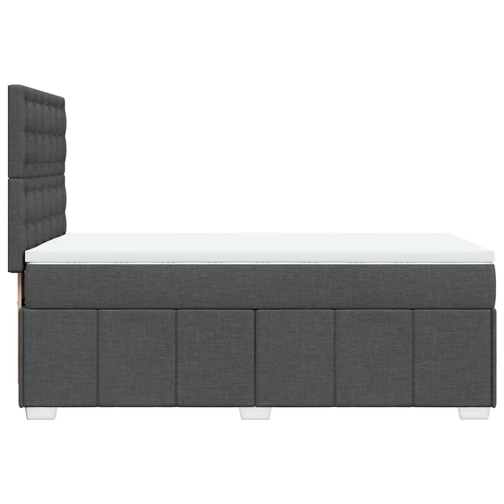 Box Spring Postel S Matrací Tmavě Šedá 90X200 Cm Textil