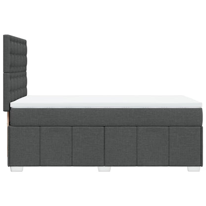 Box Spring Postel S Matrací Tmavě Šedá 90X200 Cm Textil