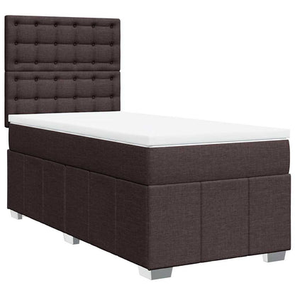 Box Spring Postel S Matrací Tmavě Hnědá 90X200 Cm Textil