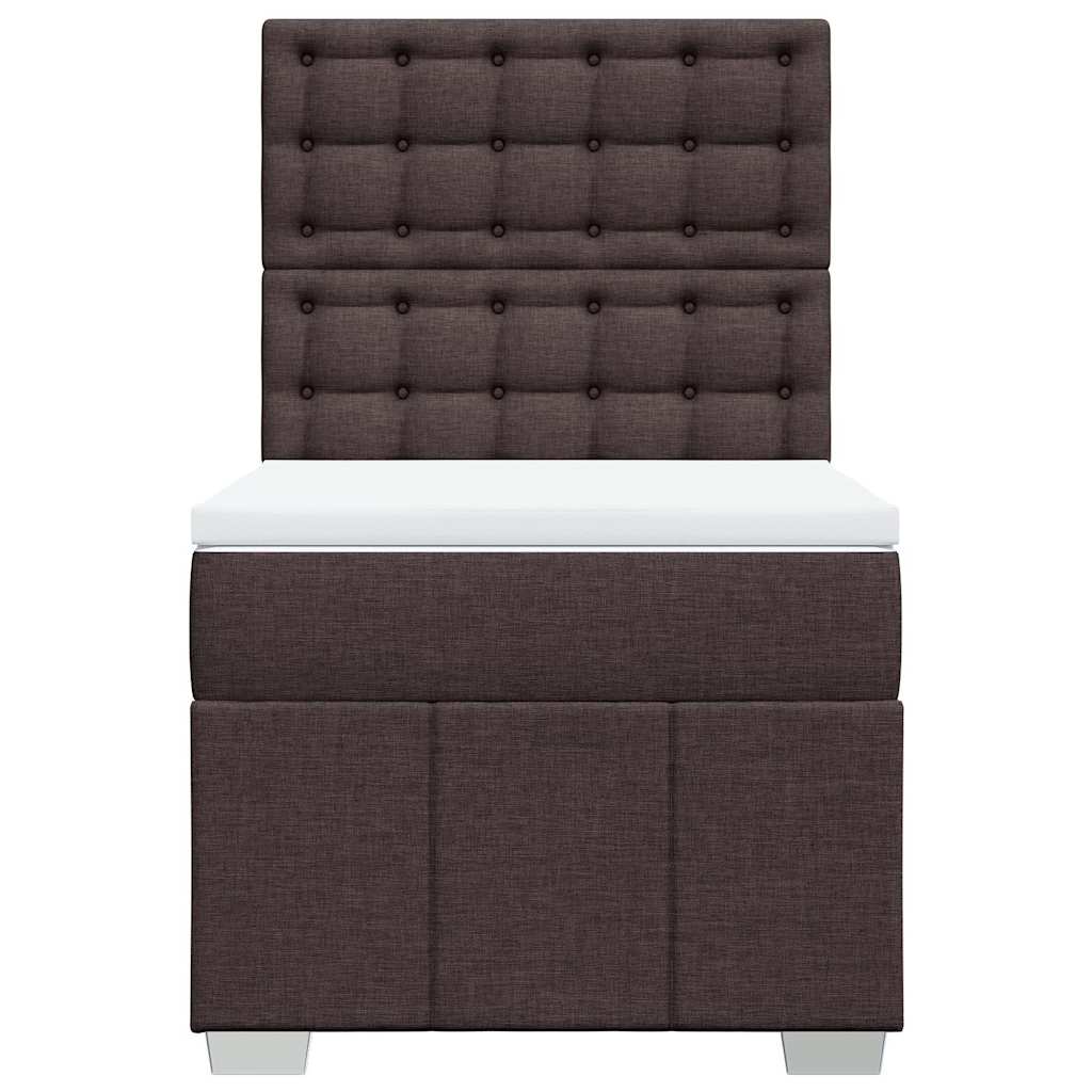 Box Spring Postel S Matrací Tmavě Hnědá 90X200 Cm Textil