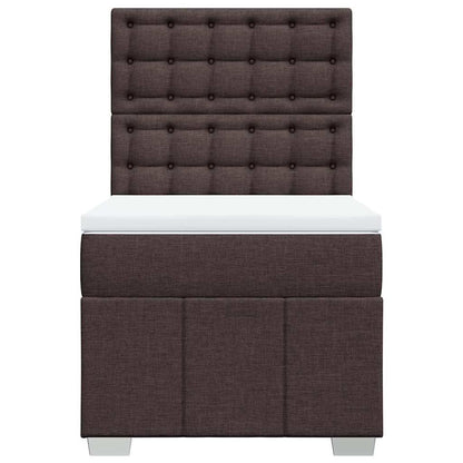 Box Spring Postel S Matrací Tmavě Hnědá 90X200 Cm Textil