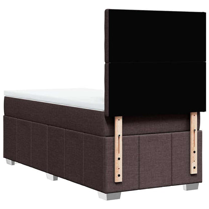 Box Spring Postel S Matrací Tmavě Hnědá 90X200 Cm Textil