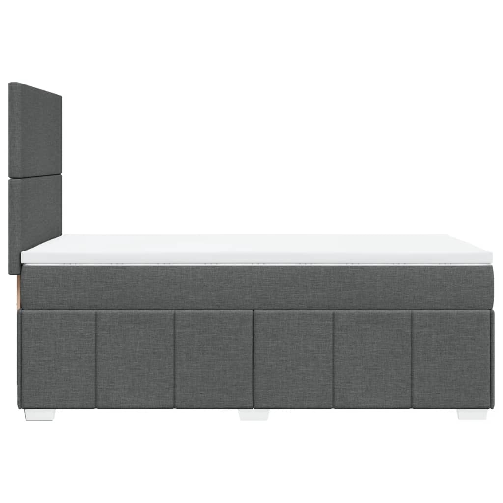 Box Spring Postel S Matrací Tmavě Šedá 100 X 200 Cm Textil