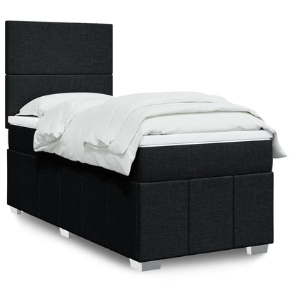 Box Spring Postel S Matrací Černá Textil Černá