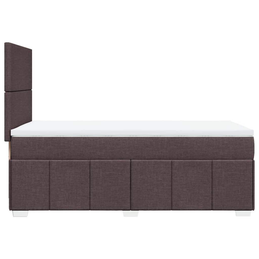 Box Spring Postel S Matrací Tmavě Hnědá 100 X 200 Cm Textil
