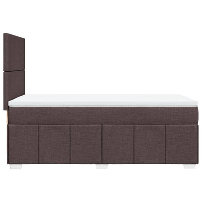Box Spring Postel S Matrací Tmavě Hnědá 100 X 200 Cm Textil