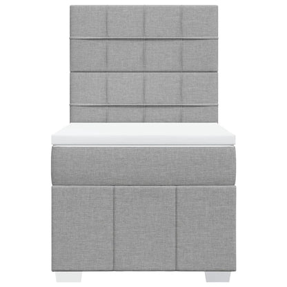 Box Spring Postel S Matrací Světle Šedý 100 X 200 Cm Textil
