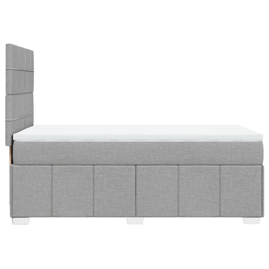 Box Spring Postel S Matrací Světle Šedý 100 X 200 Cm Textil